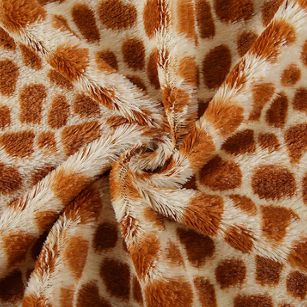 pv绒黄色鹿块纹印花