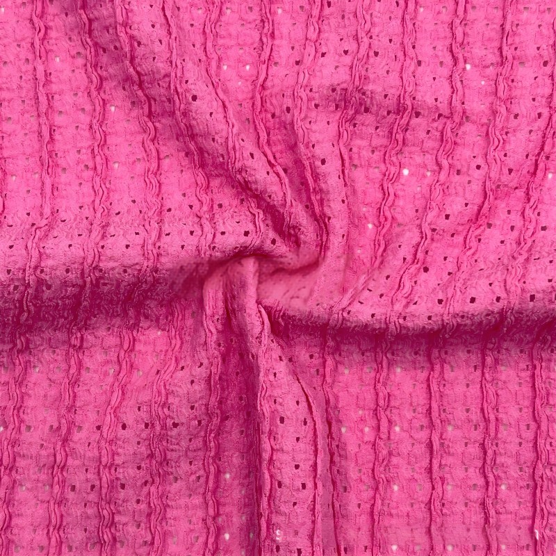 双条镂空泡泡提花